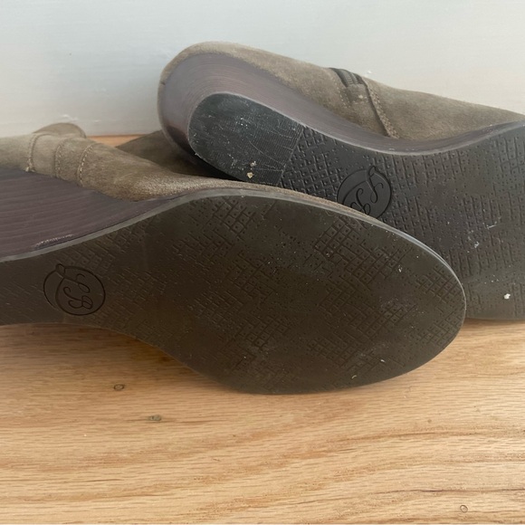 Lucky Brand LK-Yimina Women's Wedge Booties Boots Size 8.5 Suede Tan - Picture 7 of 9